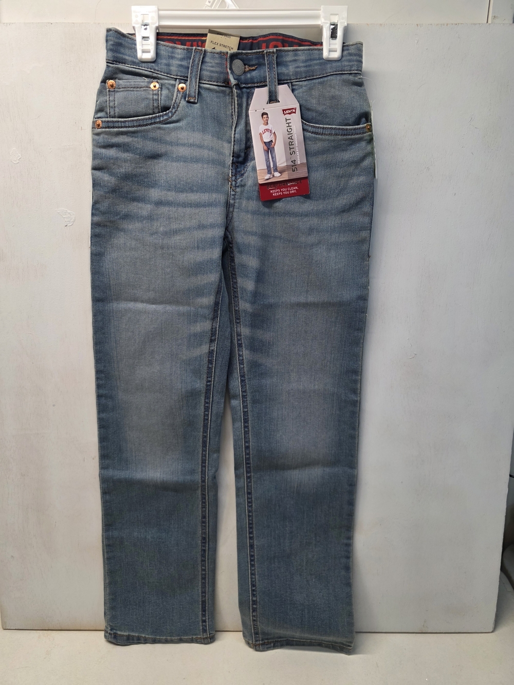 Levi’s 514 Boys Jeans Size 8 Reg 24x25 Straight Performance Stretch NWT